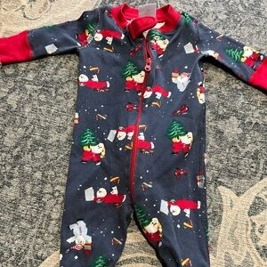 Hanna Andersson Christmas Santa elf sleeper, organic cotton